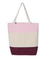 Q-Tees Canvas Tri-color Tote Bag